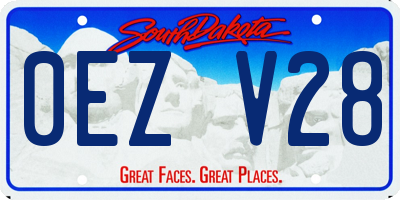 SD license plate 0EZV28