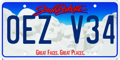 SD license plate 0EZV34