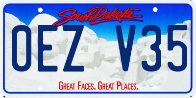 SD license plate 0EZV35