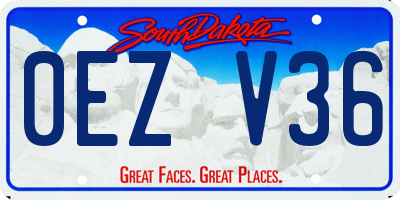 SD license plate 0EZV36