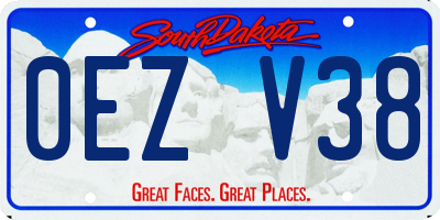 SD license plate 0EZV38