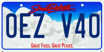 SD license plate 0EZV40