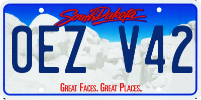 SD license plate 0EZV42