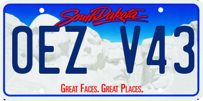 SD license plate 0EZV43