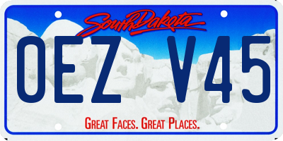 SD license plate 0EZV45