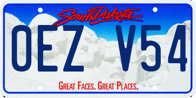 SD license plate 0EZV54