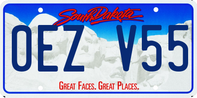 SD license plate 0EZV55