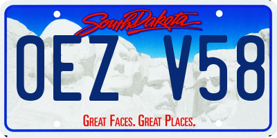 SD license plate 0EZV58
