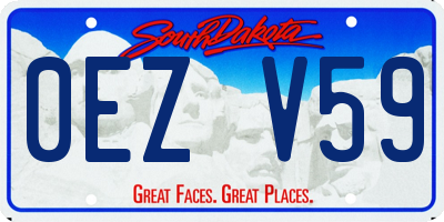 SD license plate 0EZV59