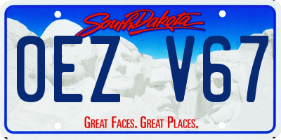 SD license plate 0EZV67