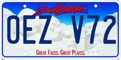 SD license plate 0EZV72