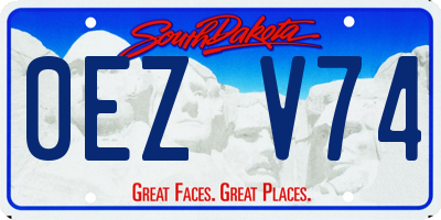 SD license plate 0EZV74