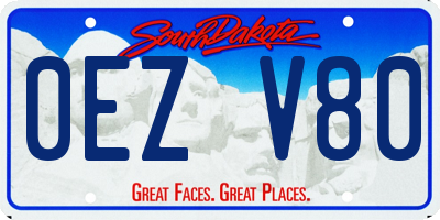SD license plate 0EZV80
