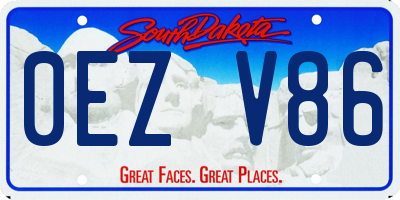 SD license plate 0EZV86