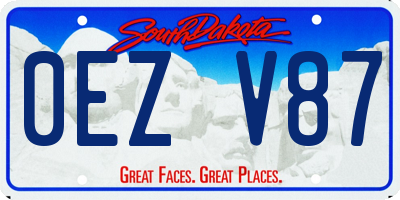 SD license plate 0EZV87