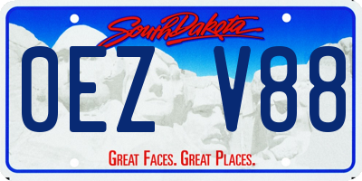 SD license plate 0EZV88