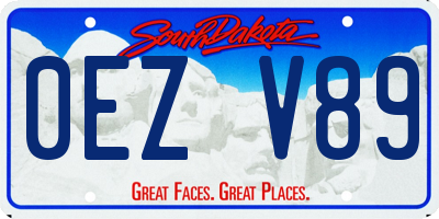 SD license plate 0EZV89