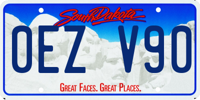 SD license plate 0EZV90