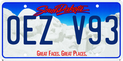 SD license plate 0EZV93