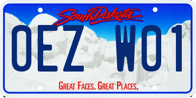 SD license plate 0EZW01