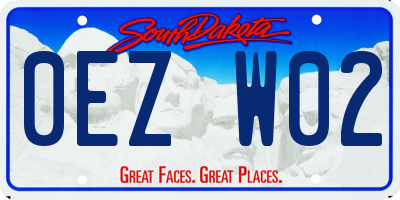 SD license plate 0EZW02