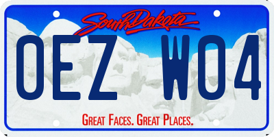 SD license plate 0EZW04