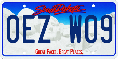 SD license plate 0EZW09