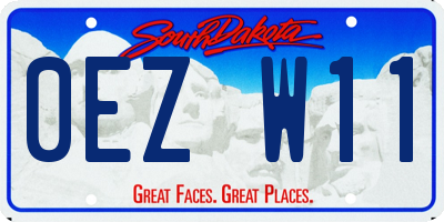 SD license plate 0EZW11