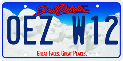 SD license plate 0EZW12