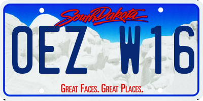 SD license plate 0EZW16