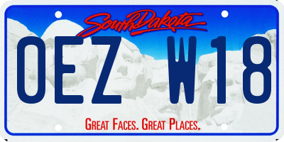 SD license plate 0EZW18