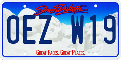 SD license plate 0EZW19