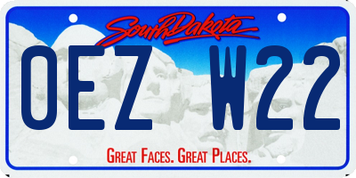 SD license plate 0EZW22