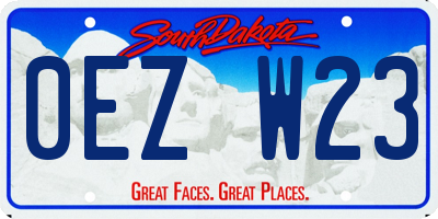SD license plate 0EZW23