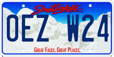 SD license plate 0EZW24