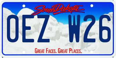 SD license plate 0EZW26