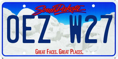 SD license plate 0EZW27