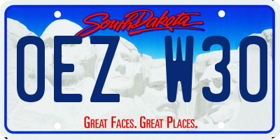 SD license plate 0EZW30