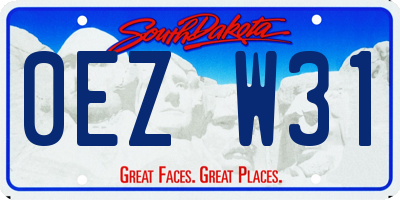 SD license plate 0EZW31