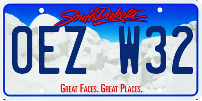 SD license plate 0EZW32