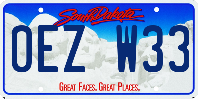 SD license plate 0EZW33