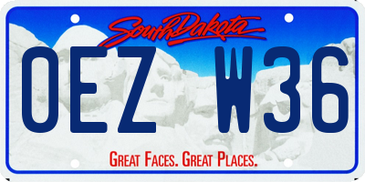 SD license plate 0EZW36