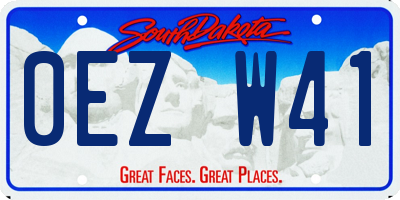 SD license plate 0EZW41