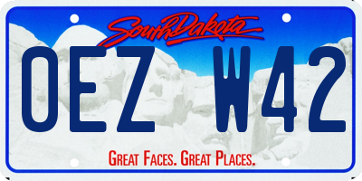 SD license plate 0EZW42