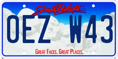 SD license plate 0EZW43
