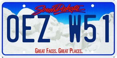 SD license plate 0EZW51