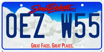 SD license plate 0EZW55