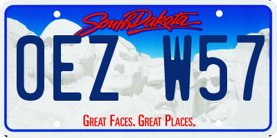 SD license plate 0EZW57