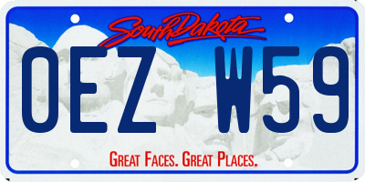 SD license plate 0EZW59