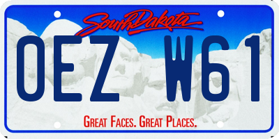 SD license plate 0EZW61